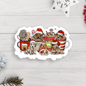 Holiday Dogs Vinyl Sticker