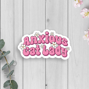 Anxious Cat Lady Vinyl Sticker