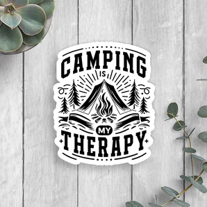 Camping Is My Therapy Vinyl Sticker