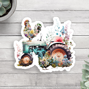 Farm Tractor Vinyl Sticker