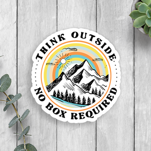 Think Outside No Box Required Vinyl Sticker