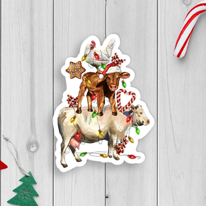 Holiday Farm Animal Vinyl Sticker