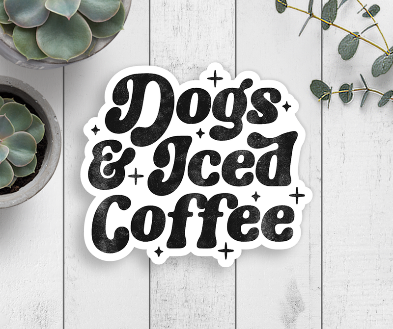 Dogs And Iced Coffee Vinyl Sticker