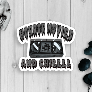 Horror Movies And Chill Vinyl Sticker