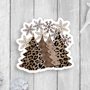 Leopard Print Trees Vinyl Sticker