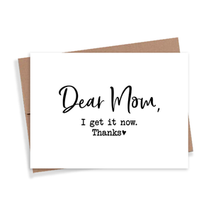 Dear Mom I Love You Card