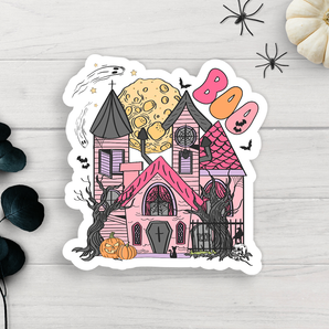 Boo Spooky House Vinyl Sticker