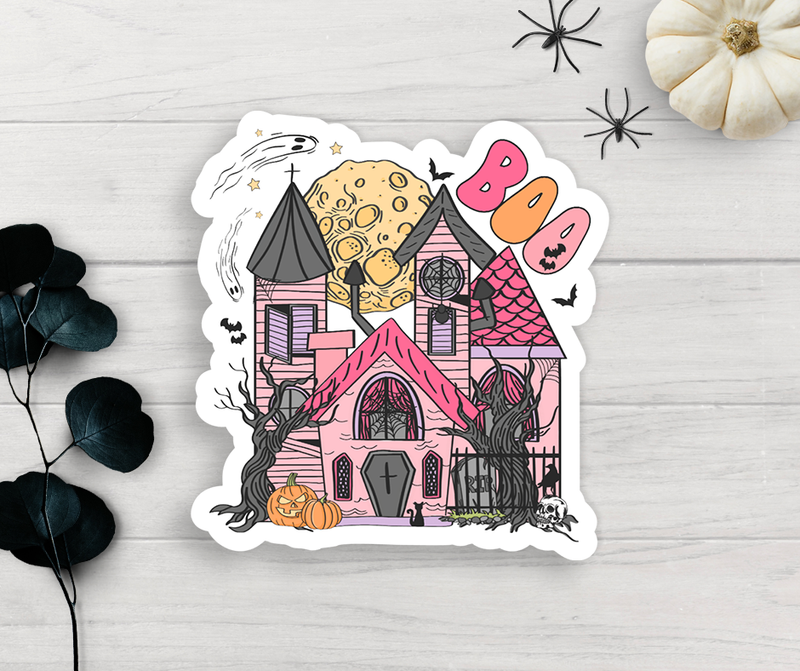 Boo Spooky House Vinyl Sticker