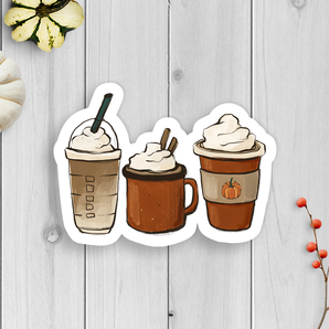 Fall Coffee Vinyl Sticker