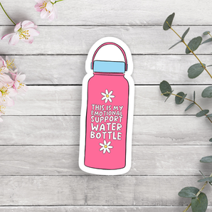 Emotional Support Water Bottle Vinyl Sticker