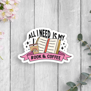 Books Coffee Vinyl Sticker