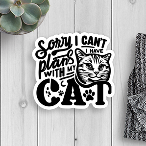 I Have Plans With My Cat Vinyl Sticker