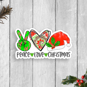 Peace Love Christmas Vinyl Sticker