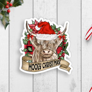 Mooey Christmas Vinyl Sticker