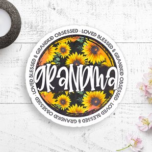 Grandma Sunflower Vinyl Sticker