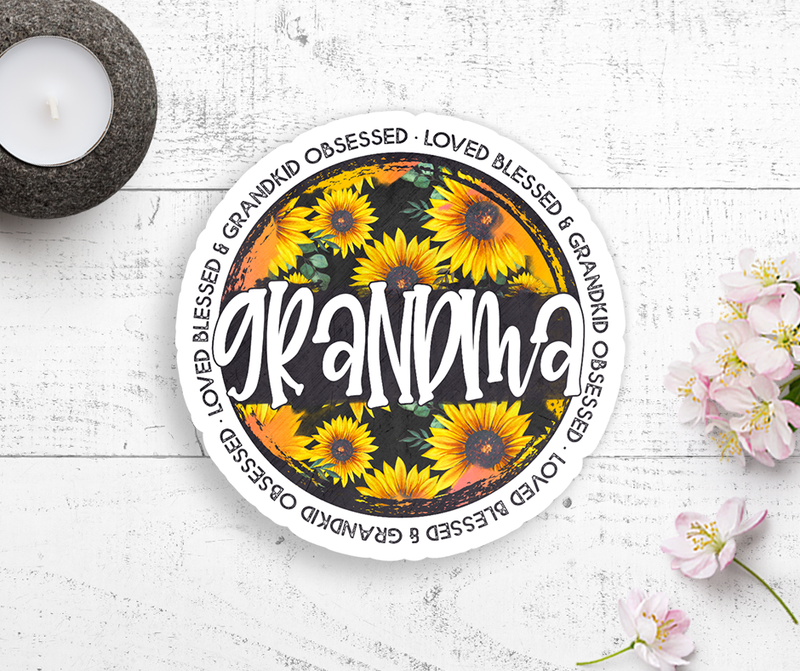 Grandma Sunflower Vinyl Sticker