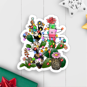 Holiday Cactus Vinyl Sticker