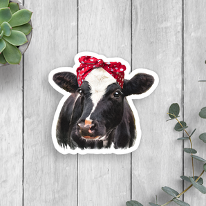 Bandana Cow Vinyl Sticker