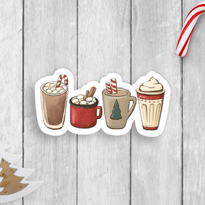 Hot Chocolate Christmas Cups Vinyl Sticker