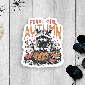 Feral Girl Autumn Vinyl Sticker