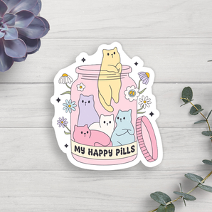 Cats Happy Vinyl Sticker