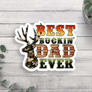 Best Buckin Dad Ever Vinyl Sticker