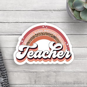 Teacher Rainbow Vinyl Sticker