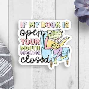 Book Open Mouth Closed Vinyl Sticker