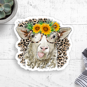 Sunflower Sheep Vinyl Sticker