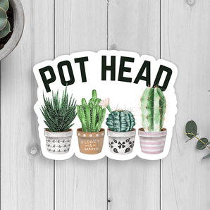 Pot Head Vinyl Sticker