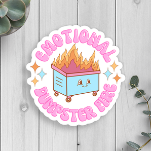 Emotional Dumpster Fire Vinyl Sticker