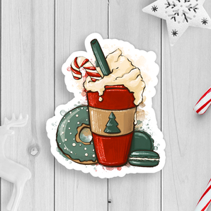 Christmas Latte Sweets Vinyl Sticker