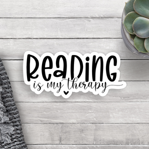 Reading Is My Therapy Vinyl Sticker