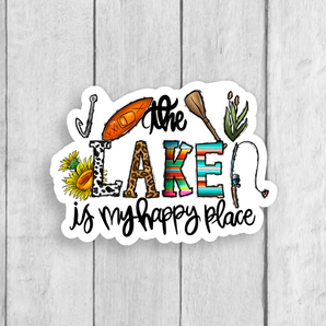 The Lake Is My Happy Place Vinyl Sticker