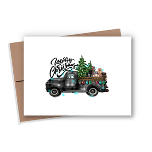 Merry Christmas Farm Truck Card