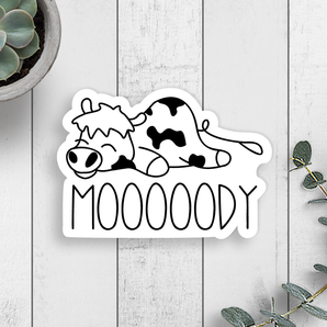 Mooooody Vinyl Sticker