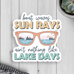 Sun Rays Lake Days Vinyl Sticker