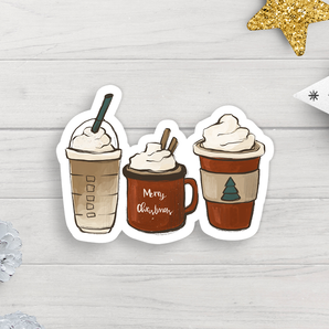 Christmas Cups Vinyl Sticker