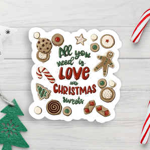 Love & Christmas Sweets Vinyl Sticker