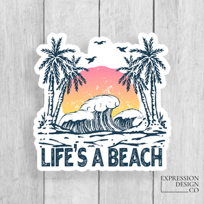 Life's A Beach Vinyl Sticker