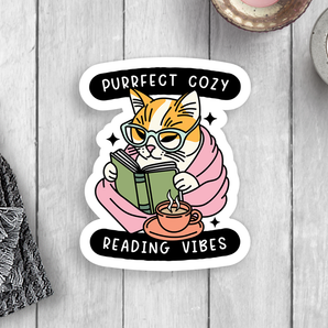 Purrfect Cozy Vinyl Sticker