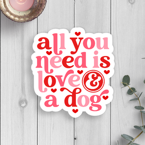 Love Dog Vinyl Sticker