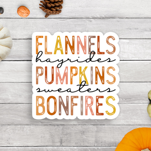 Flannels Pumpkins Vinyl Sticker