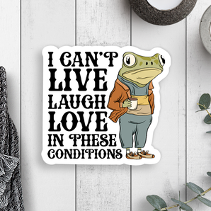 Live Laugh Love Frog Vinyl Sticker