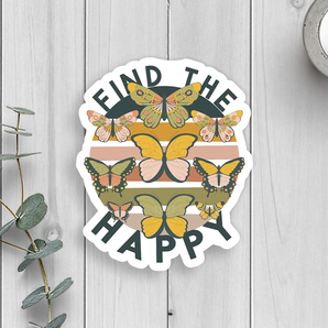 Find The Happy Vinyl Sticker