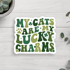 Cats Lucky Charm Vinyl Sticker